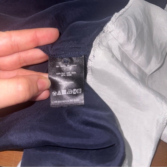 Maeve Anthropologie Istmo Navy Blue Silk Tunic Sz6 - Picture 6 of 6